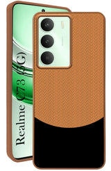 For Realme C73 Back Cover Case (Elegant PU Leather Finish | Premium Minimalist Professional | Camera Protection Bump)