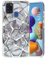 For Samsung Galaxy A21s Back Cover Case (Dual Design Glitter Sparkle and Detachable Diamond Print Case | Soft and Flexible)