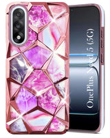 For Oneplus Nord 5 Back Cover Case (Dual Design Glitter Sparkle and Detachable Diamond Print Case | Soft and Flexible)