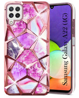 For Samsung Galaxy A22 4G Back Cover Case (Dual Design Glitter Sparkle and Detachable Diamond Print Case | Soft and Flexible)