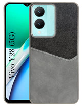 For Vivo Y28 5G Back Cover Case (Dual PU Leather Stitch | Professional Minimalist | Soft and Flexible)