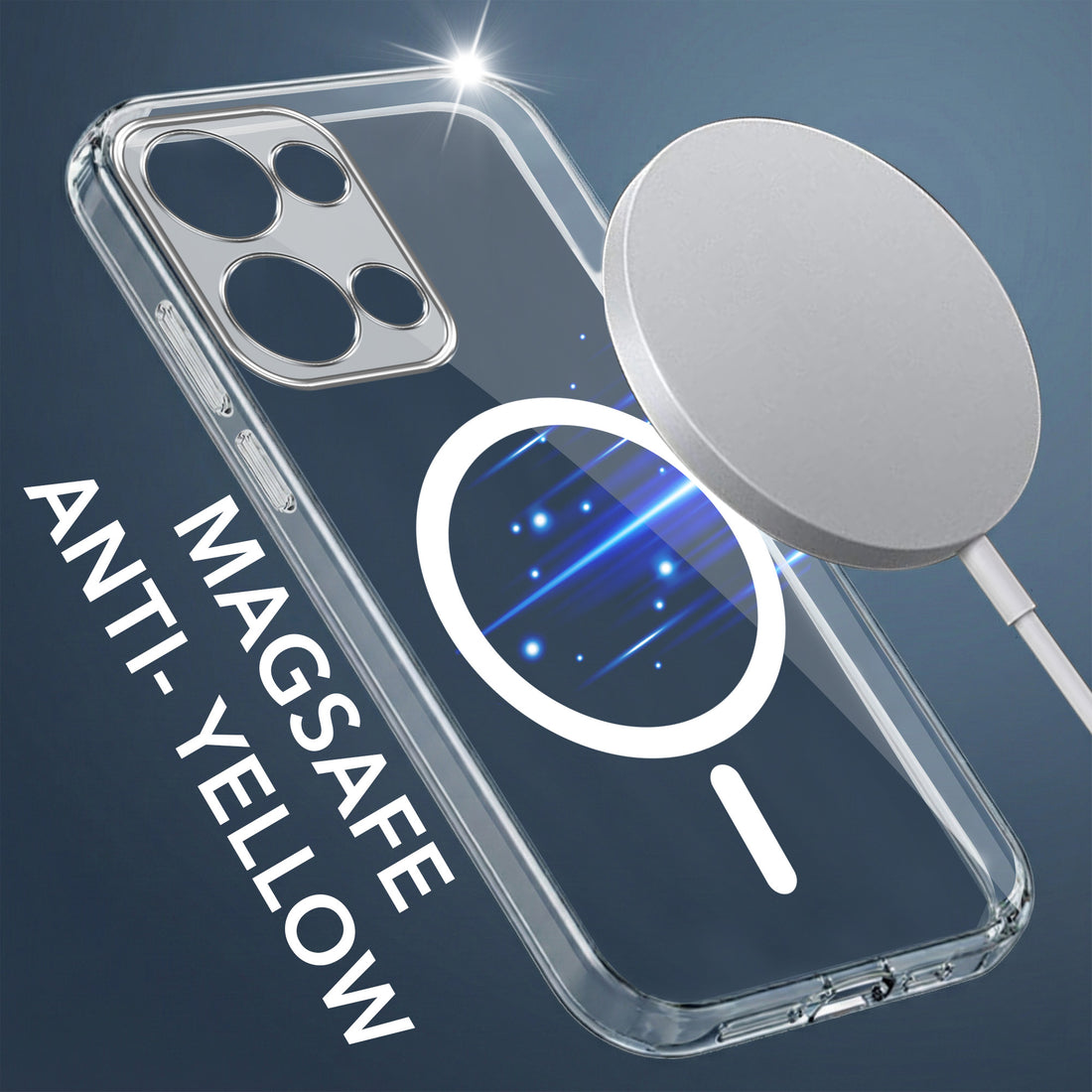 For Oppo Reno13 5G | Oppo Reno 13 5G Back Cover Case Lifetime Anti-Yellow MagSafe Compatible Clear (Sleek Hard Crystal | Shockproof and Camera Protection)