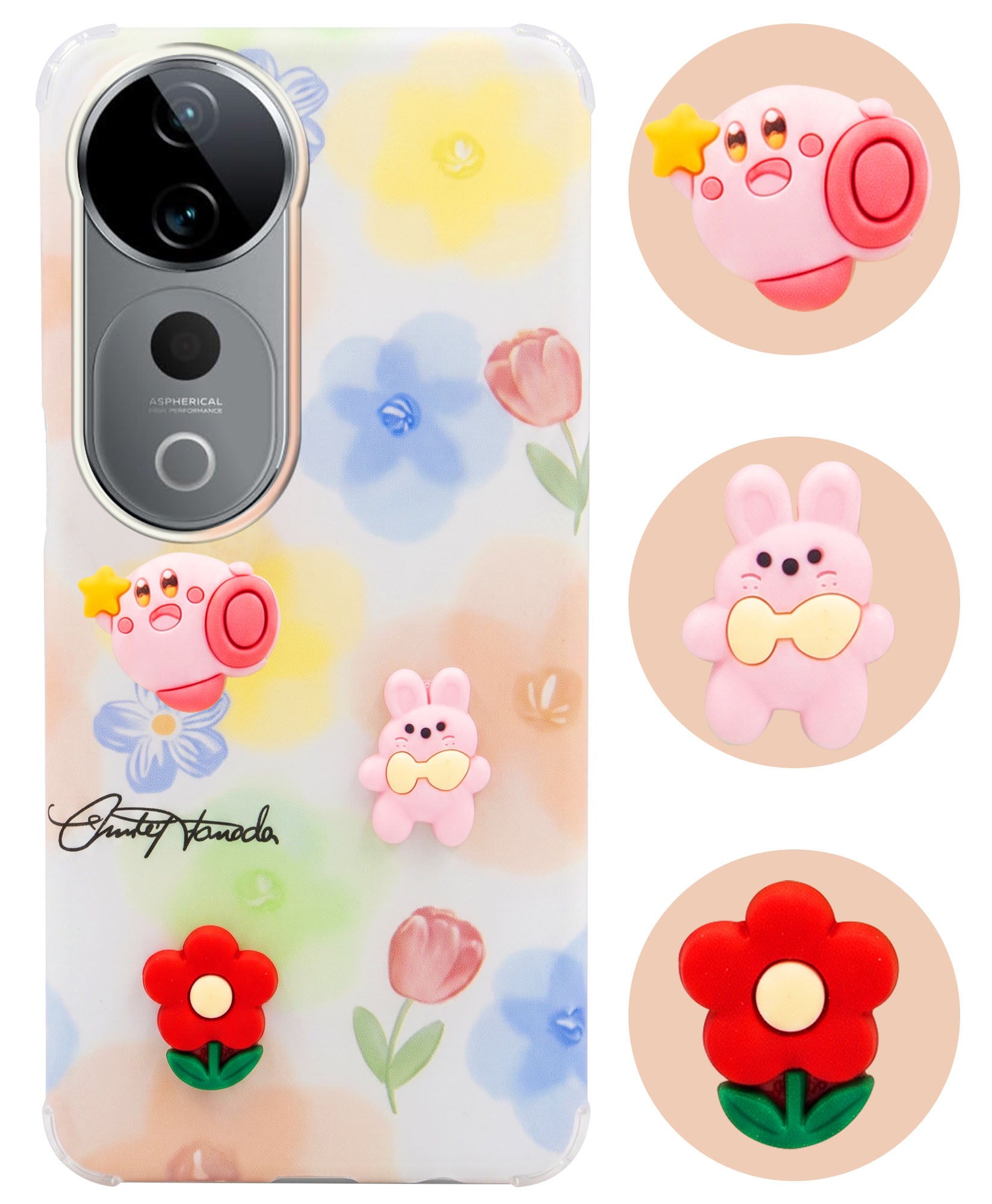 For Vivo T3 Ultra Back Cover Case (3D Cute Cartoons | Hard Back Side Soft | Matte Premium Finish | HD Printing)
