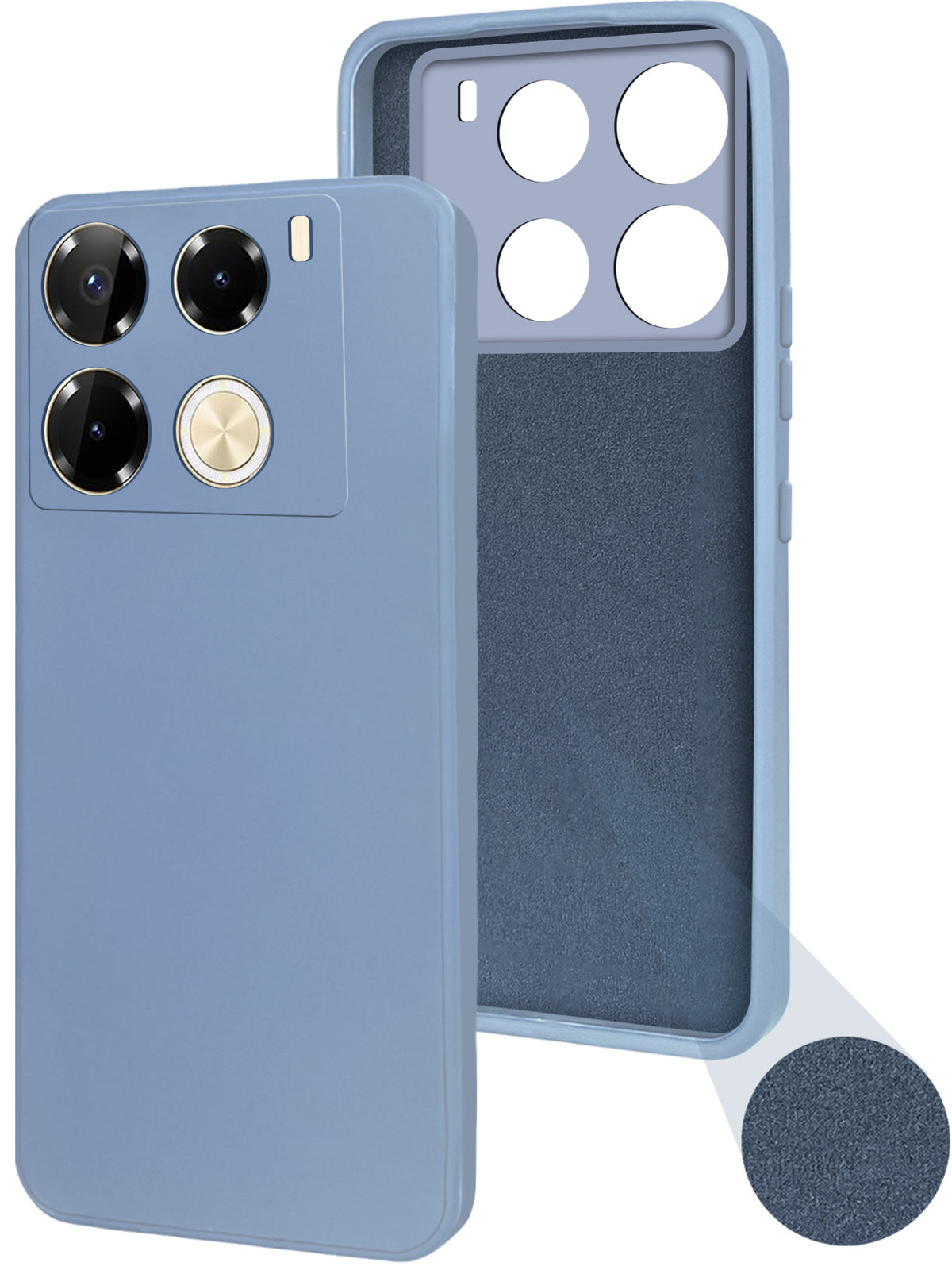 For Infinix Note 40 Pro 5G | Infinix Note 40 Pro Plus Back Case Cover (Matte Finish Silicone with Inside Fiber Cloth)