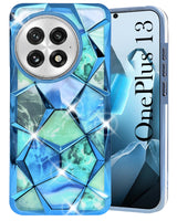 For OnePlus 13 Back Cover Case (Dual Design Glitter Sparkle and Detachable Diamond Print Case | Soft and Flexible)
