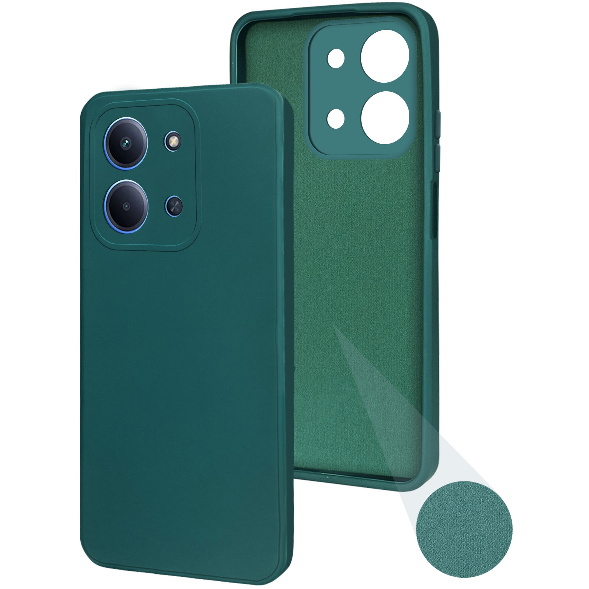For Redmi 15C Back Cover Case (Matte Finish Silicone with Inside Fiber Cloth)