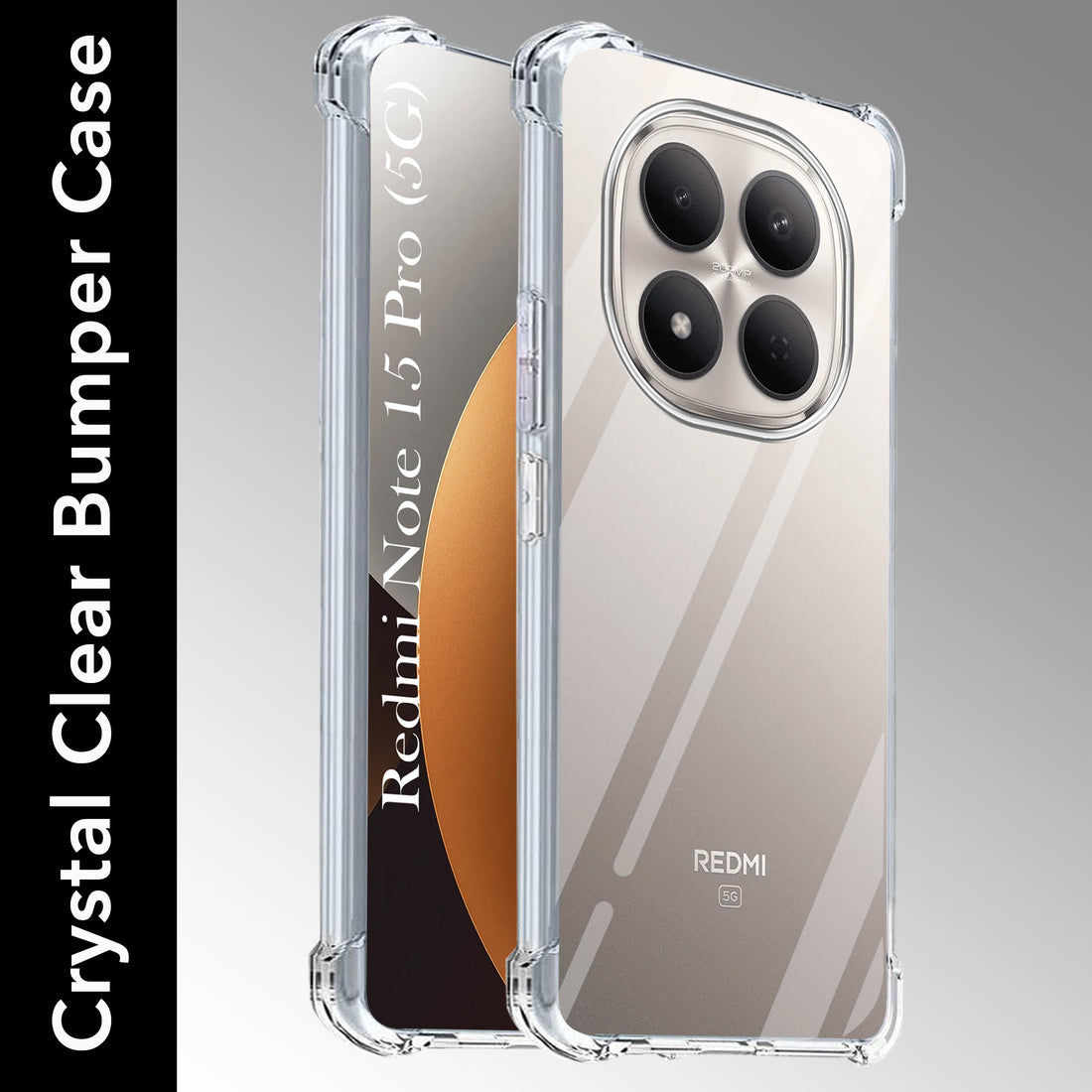 For Xiaomi Redmi Note 15 Pro 5G Back Cover Shockproof Crystal-Clear (Drop & Camera Protection | Hard Polycarbonate)