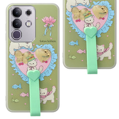 For Vivo T4x | Vivo Y31 Pro Back Cover Case (3D Cute Heart Strap Holder | Camera Protection | Designer Girls Print)