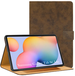 For Samsung Galaxy Tab S6 Lite P615 10 Inch Flip Cover Folio Cover (PU Leather | Multi-Angle Smart Stand | Card Storage Slots | Silicone Back Pouch)
