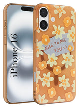 For Apple iPhone 16 Back Cover Case (Cute Floral Design | Flower Print for Girls | MagSafe Compatible Wireless Charging)