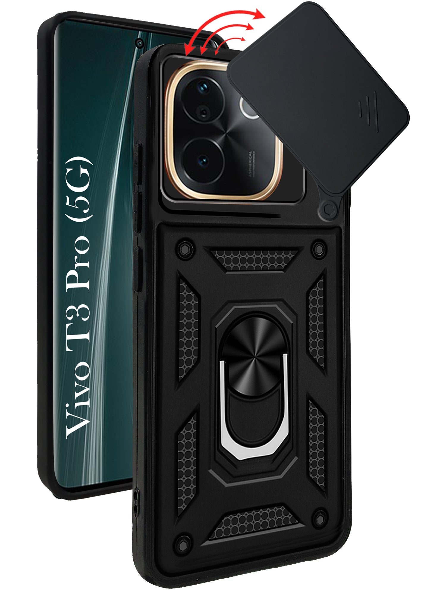 For Vivo T3 Pro Back Cover Case (Hybrid Dual Armor Polycarbonate)