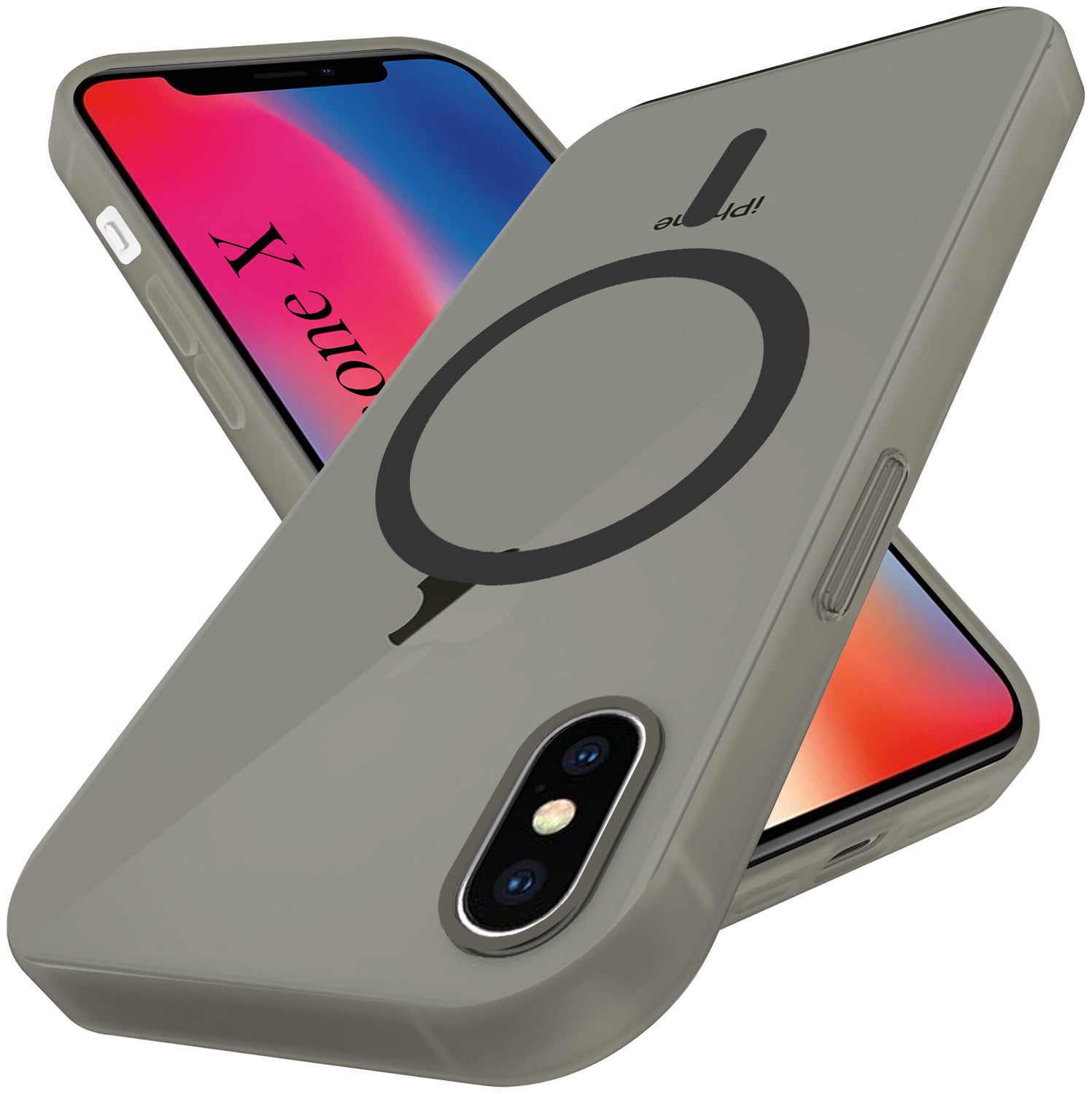 For Apple iPhone X Back Cover Case (Frosted Matte Feel | MagSafe Compatible Wireless Charging | Polycarbonate Material)
