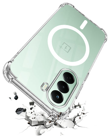 For OnePlus Nord CE 6 Lite Back Cover Shockproof Crystal-Clear (Magsafe Wireless Support | Drop & Camera Protection | Hard Polycarbonate)