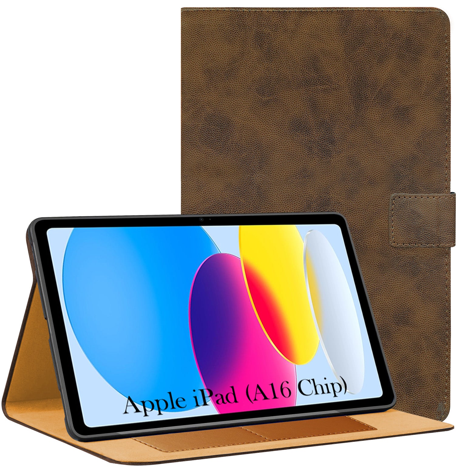 For Apple iPad A16 11 Inch Flip Cover Folio Cover (PU Leather | Multi-Angle Smart Stand | Card Storage Slots | Silicone Back Pouch)