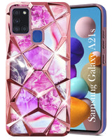 For Samsung Galaxy A21s Back Cover Case (Dual Design Glitter Sparkle and Detachable Diamond Print Case | Soft and Flexible)