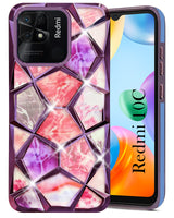 For Xiaomi Redmi 10C Back Cover Case ( Dual Design Glitter Sparkle and Detachable Diamond Print Case | Soft and Flexible)