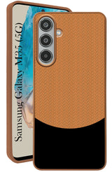 For Samsung Galaxy M35 5G Back Cover Case (Elegant PU Leather Finish | Premium Minimalist Professional | Camera Protection Bump)