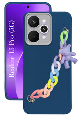 For Realme 15 Pro Back Cover Case ( Wrist Hanging Chain | Teddy Bracelet Charms | Dual Color Matte Finish | Full Camera Protection | Sleek and Professional)