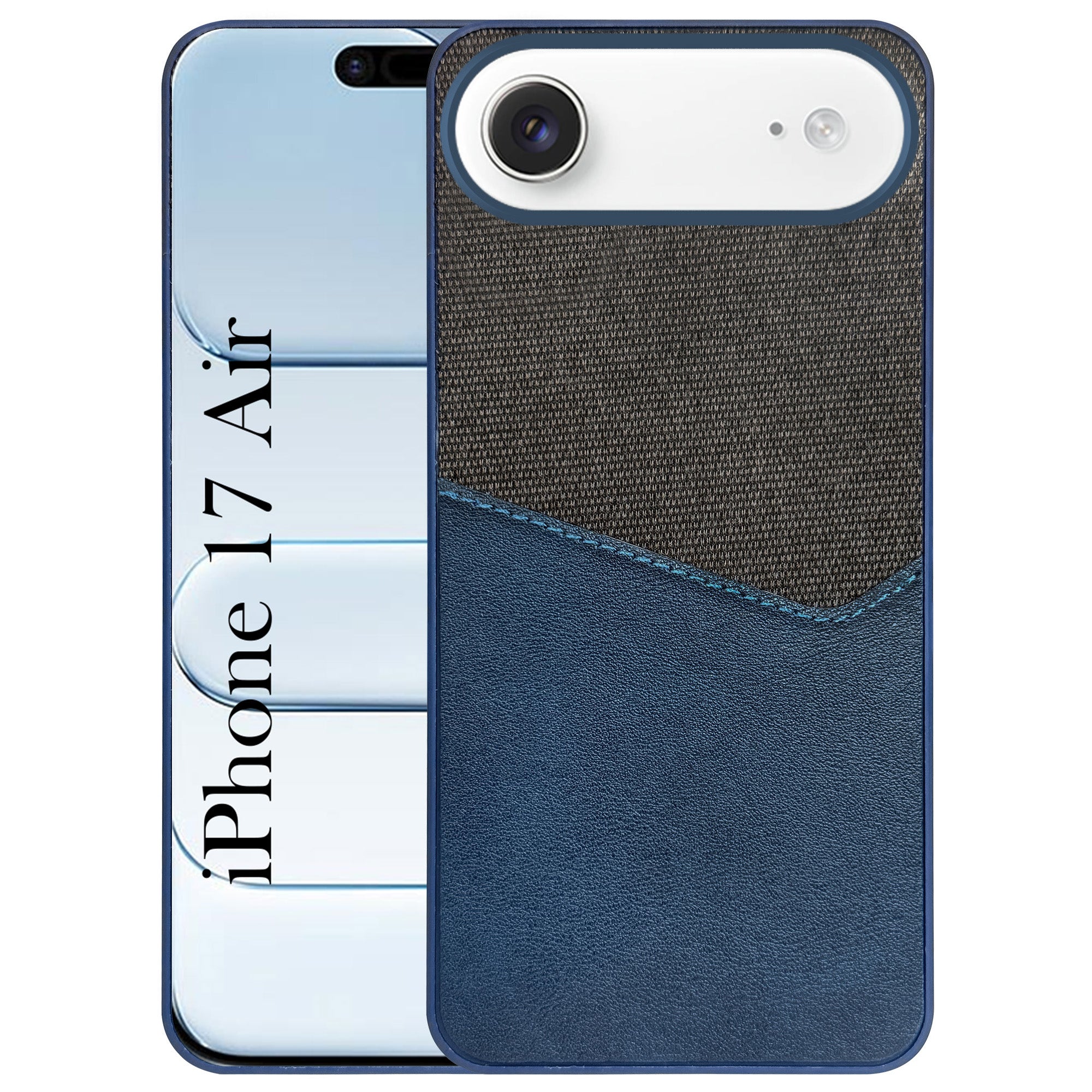 For Apple iPhone 17 Air Back Cover Case (Dual PU Leather Stitch | Professional Minimalist | Soft and Flexible)