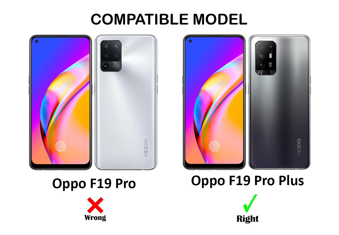 For Oppo F19 Pro Plus Back Cover Case (Shockproof with Polycarbonate Clear Panel | Professional Black)