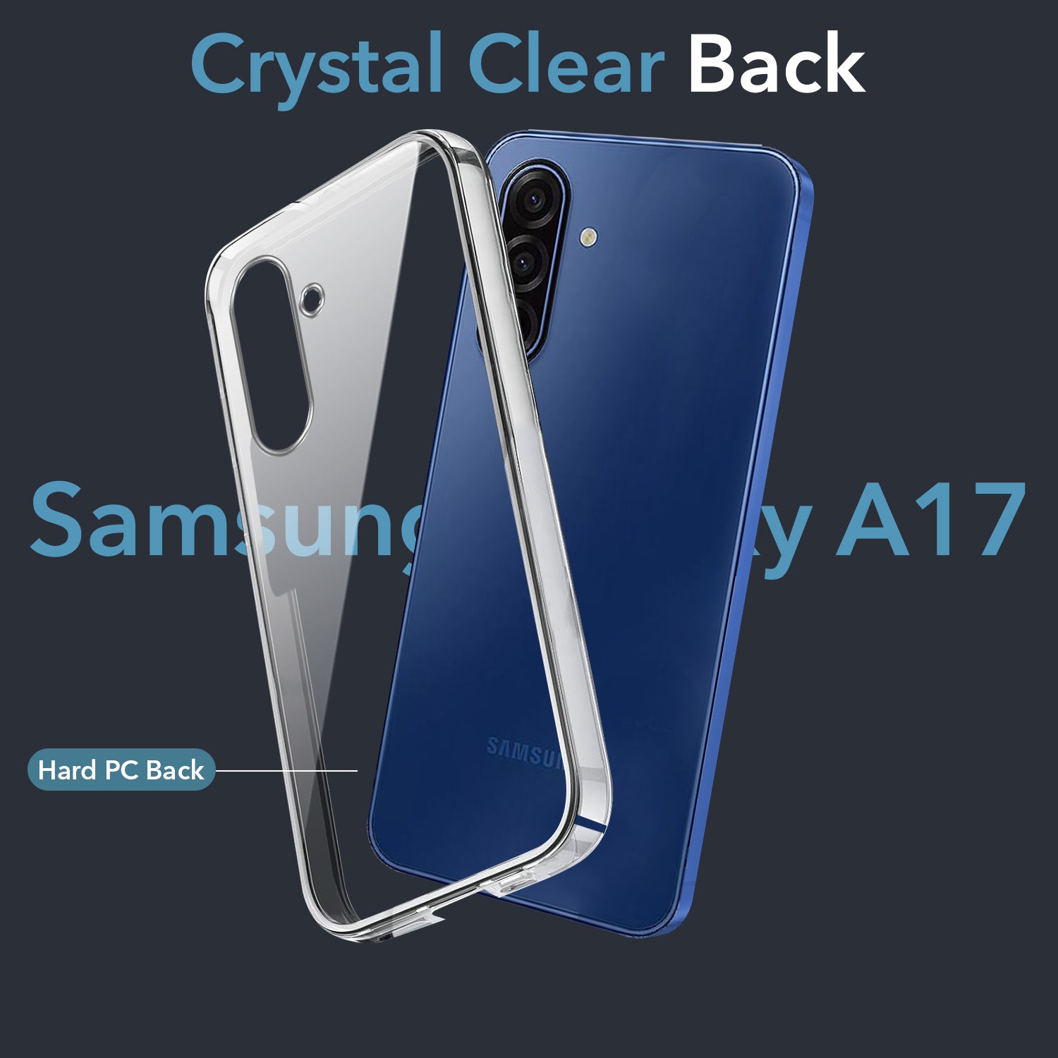For Samsung Galaxy A17 5G | Samsung Galaxy F17 Back Cover Case (Sleek Hard Crystal | Shockproof and Camera Protection)