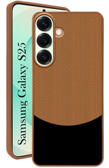For Samsung Galaxy S25 Back Cover Case (Elegant PU Leather Finish | Premium Minimalist Professional | Camera Protection Bump)