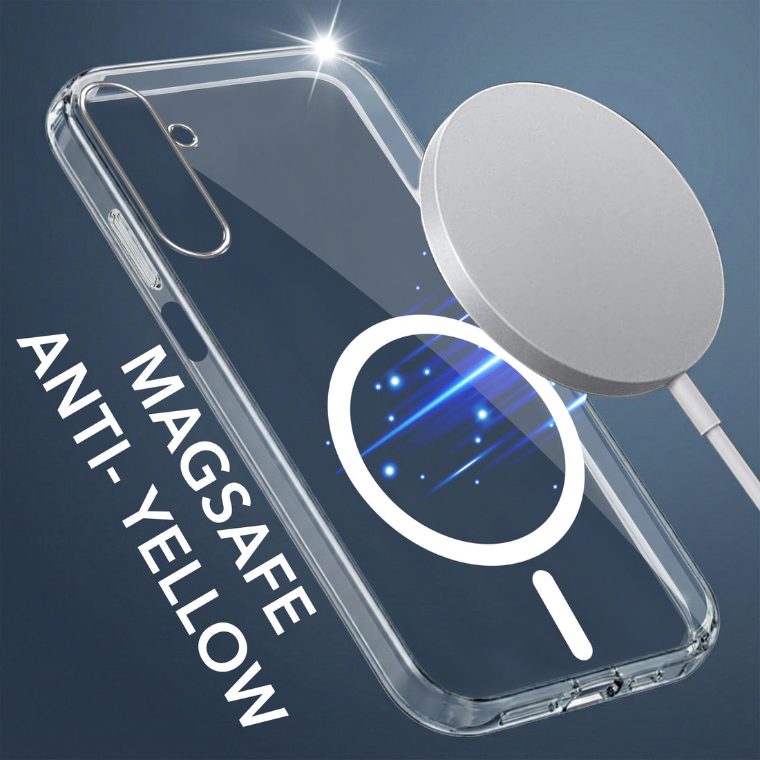 For Samsung Galaxy A14 4G | 5G Back Cover Case Lifetime Anti-Yellow MagSafe Compatible Clear (Sleek Hard Crystal | Shockproof and Camera Protection)