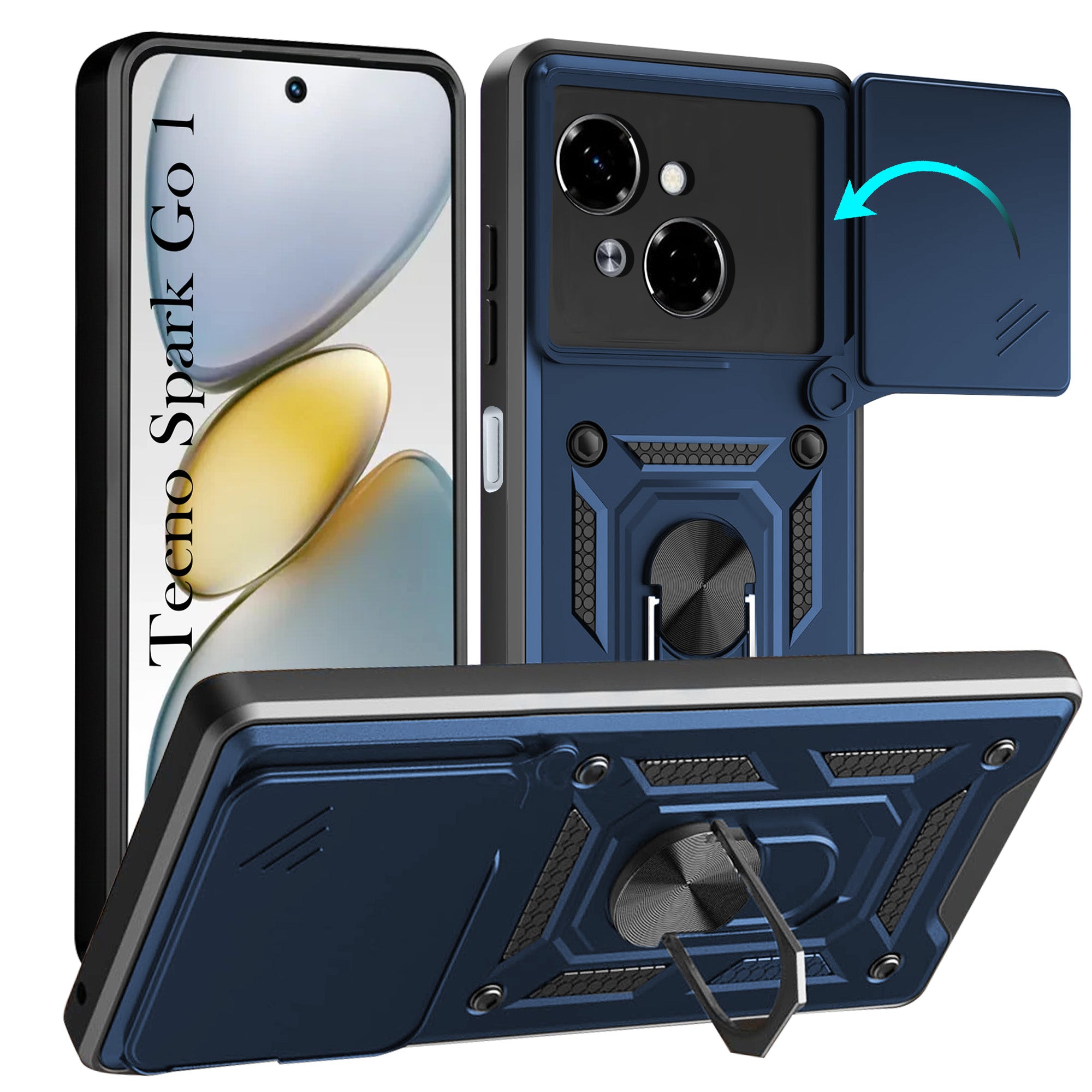 For Tecno Spark Go 1 Back Cover Case (Hybrid Dual Armor Polycarbonate)