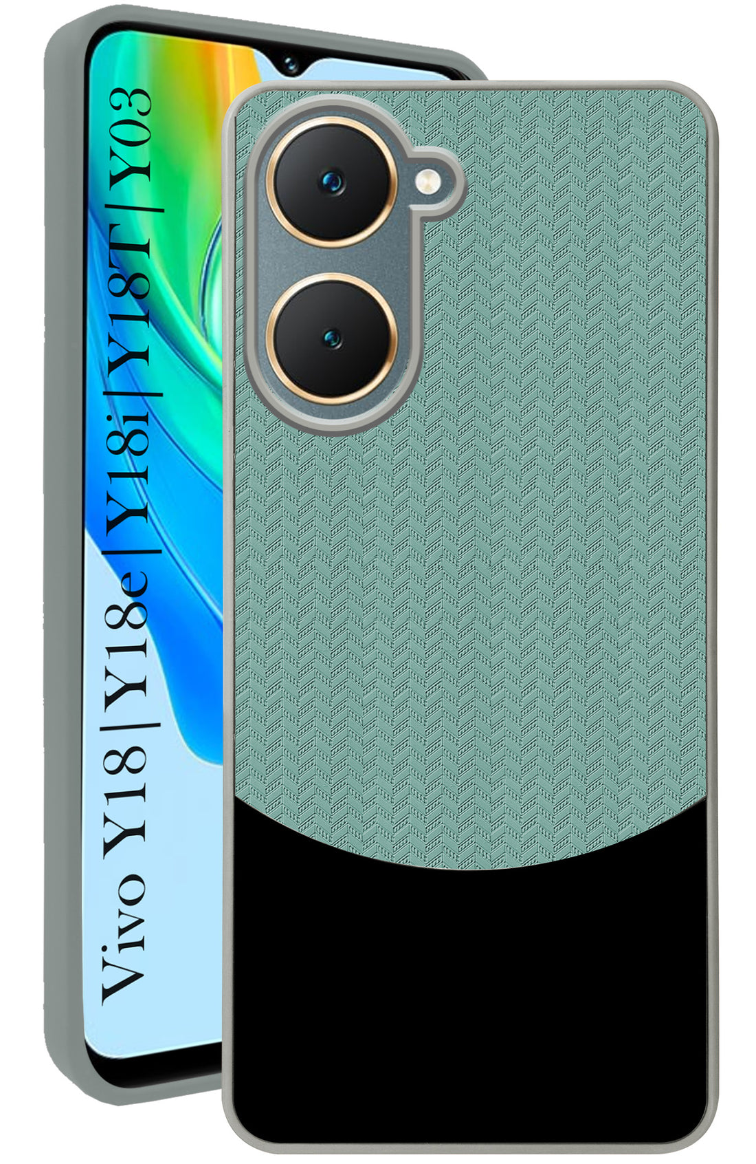 For Vivo Y18 | Y18e | Y03 | Y18i | Y18t Back Cover Case (Elegant PU Leather Finish | Premium Minimalist Professional | Camera Protection Bump)