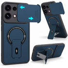 For Oppo Reno 16C 5G Back Case Cover Metallic (Hybrid Armor Kickstand | Sliding Shutter Camera Protection | MagSafe Compatible)