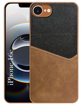 For iPhone 16e Back Cover Case  (Dual PU Leather Stitch | Professional Minimalist | Soft and Flexible)
