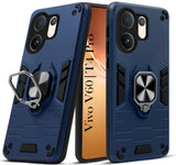 For Vivo V60 | Vivo T4 Pro Back Cover Case (Shockproof Dual Layer Polycarbonate |Ring Holder Kickstand)