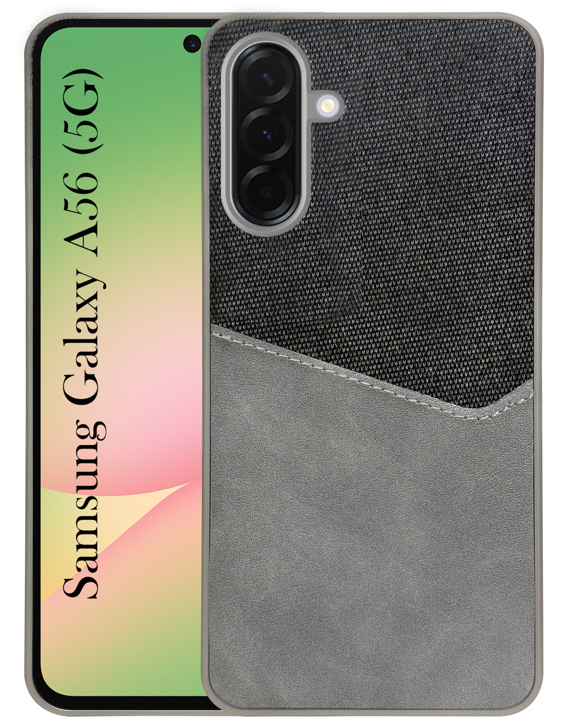 For Samsung Galaxy A56 Back Cover Case (Dual PU Leather Stitch | Professional Minimalist | Soft and Flexible)