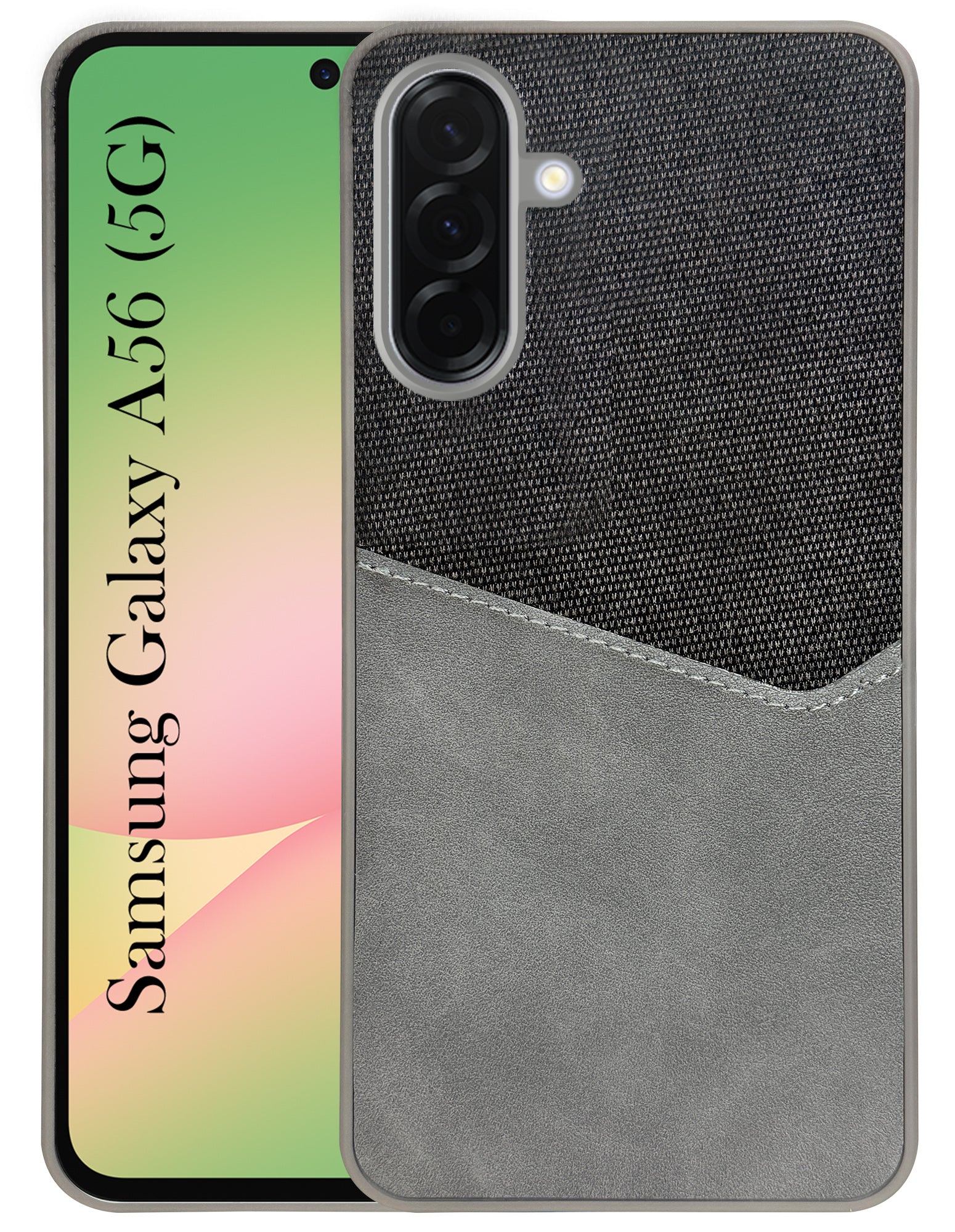 For Samsung Galaxy A56 Back Cover Case (Dual PU Leather Stitch | Professional Minimalist | Soft and Flexible)