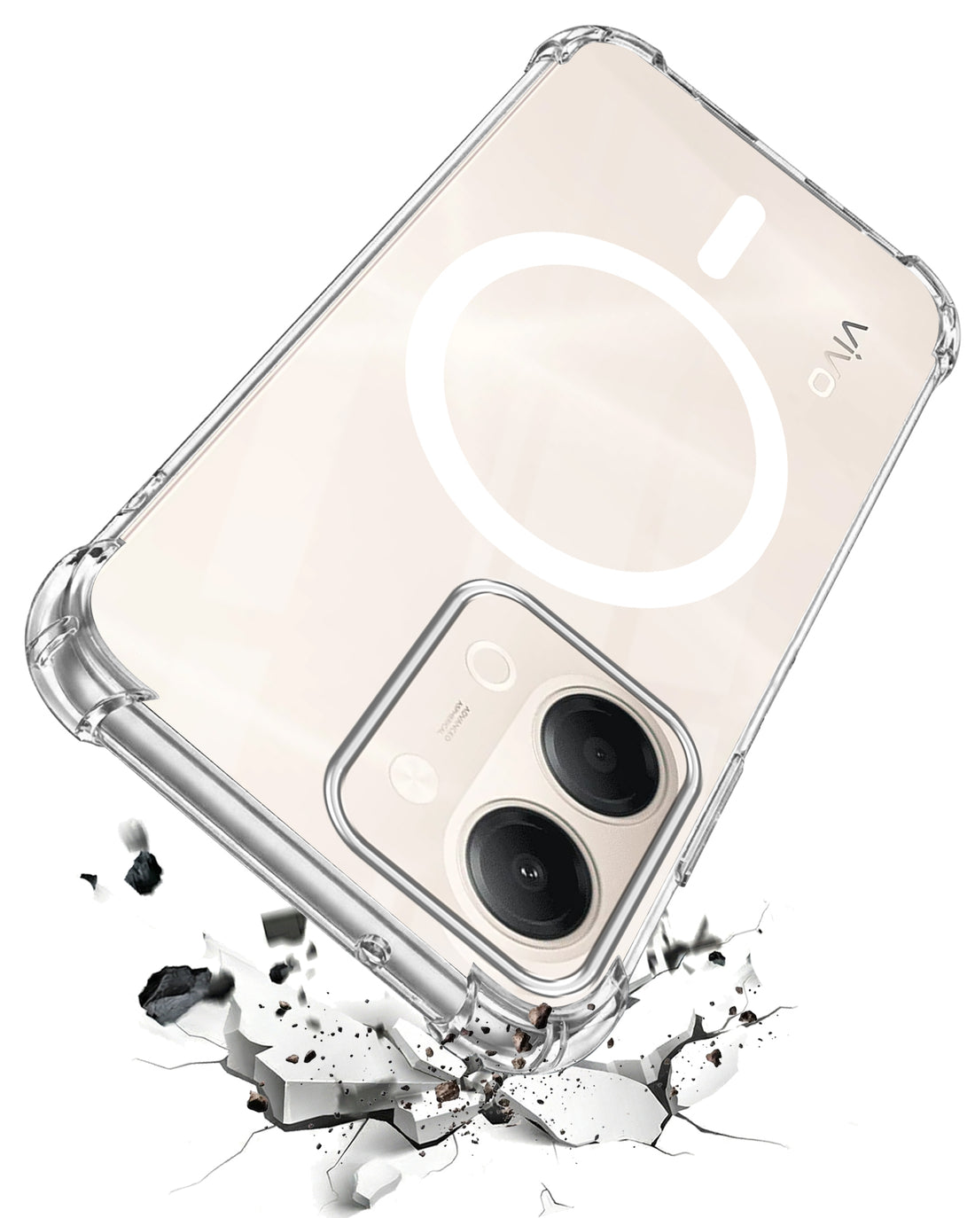 For Vivo Y11 | Vivo Y21 5G Back Cover Shockproof Crystal-Clear (Magsafe Wireless Support | Drop & Camera Protection | Hard Polycarbonate)