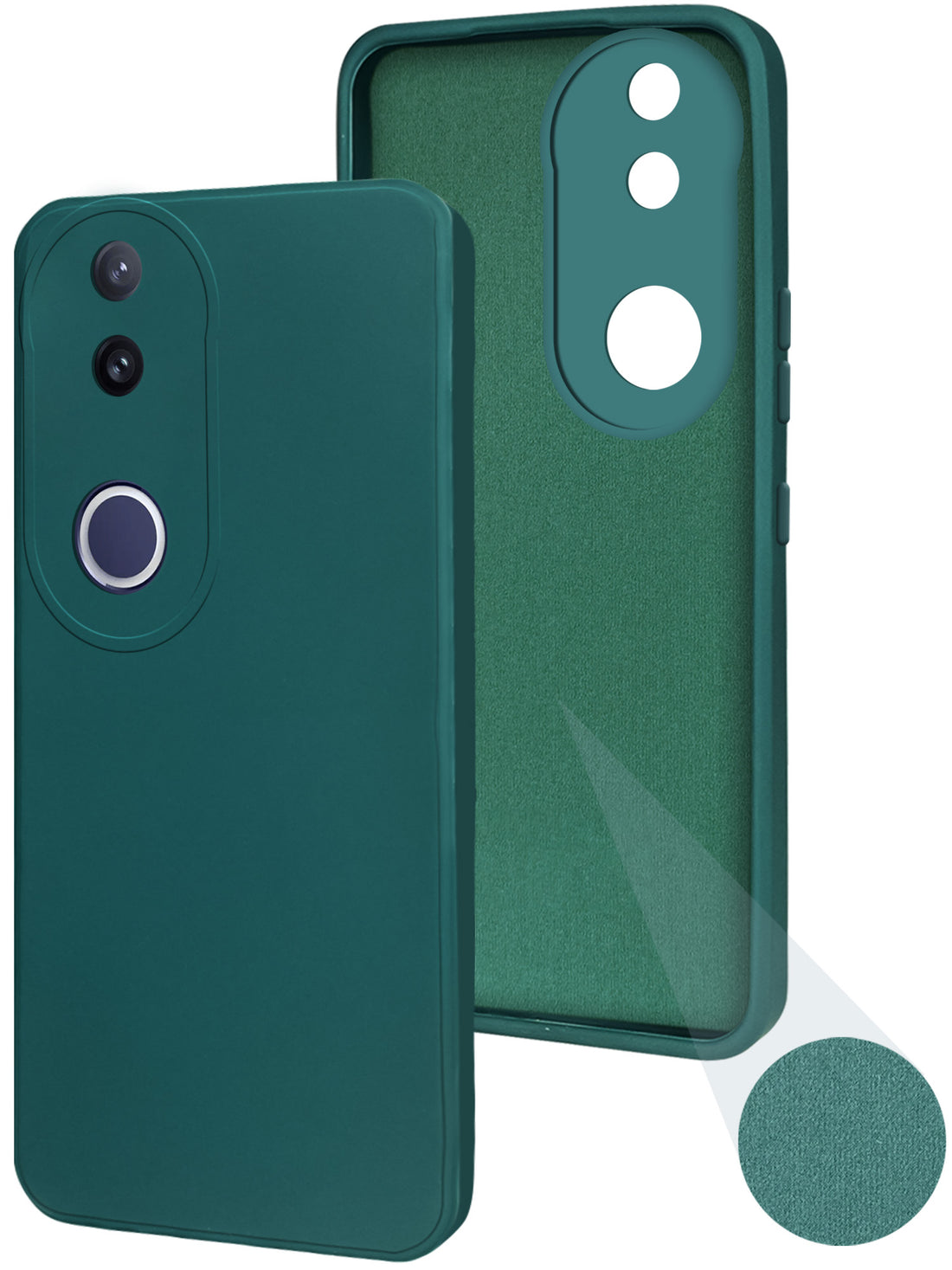 For Vivo iQOO Z10R Back Cover Case (Matte Finish Silicone with Inside Fiber Cloth)
