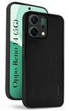 For Oppo Reno14 5G | Oppo Reno 14 5G Back Cover Case (Textured Grip Design | Micro-Fiber Cloth Inside | Slim and Light Weight | Soft Touch and Feel | Black)
