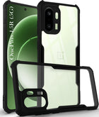 For OnePlus 15R Back Cover Case Hybrid (Shockproof with Polycarbonate Clear Panel | Professional Black)