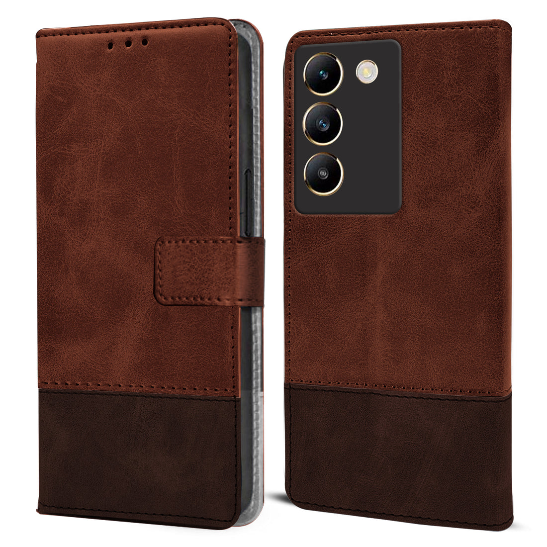 For Vivo Y200e Flip Cover Case  ( Professional Dual Leather Wallet with Magnetic Closure)