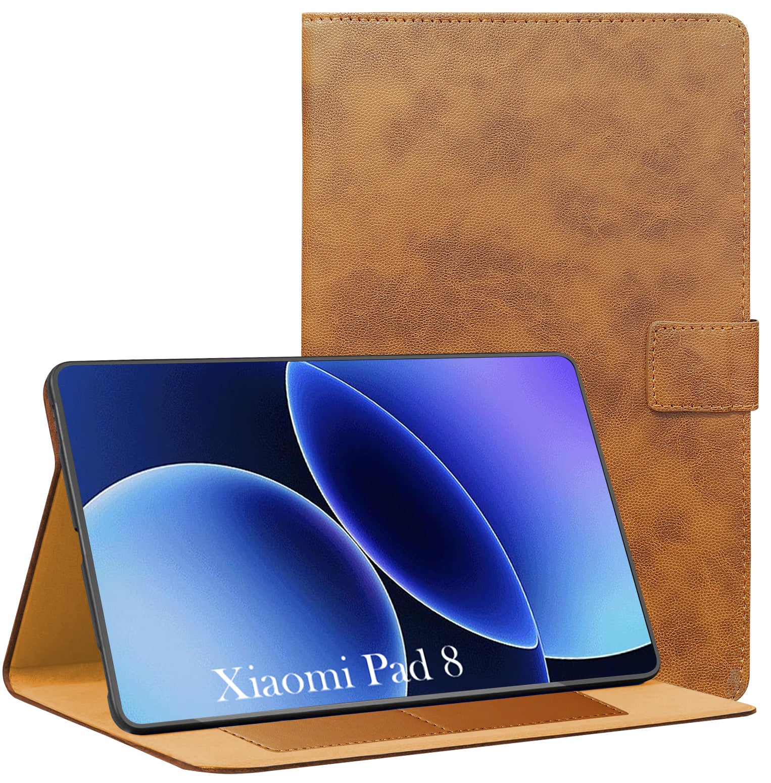 For Xiaomi Pad 8 11.2 Inch Flip Cover Folio Cover (PU Matte Leather | Multi-Angle Smart Stand | Card Storage Slots | Silicone Back Pouch)