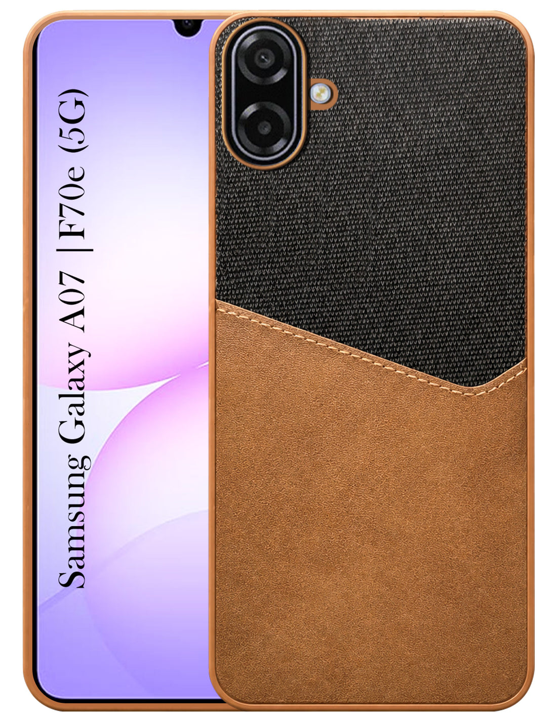 For Samsung Galaxy A07 5G | F70e 5G Back Cover Case (Dual PU Leather Stitch | Professional Minimalist | Soft and Flexible)