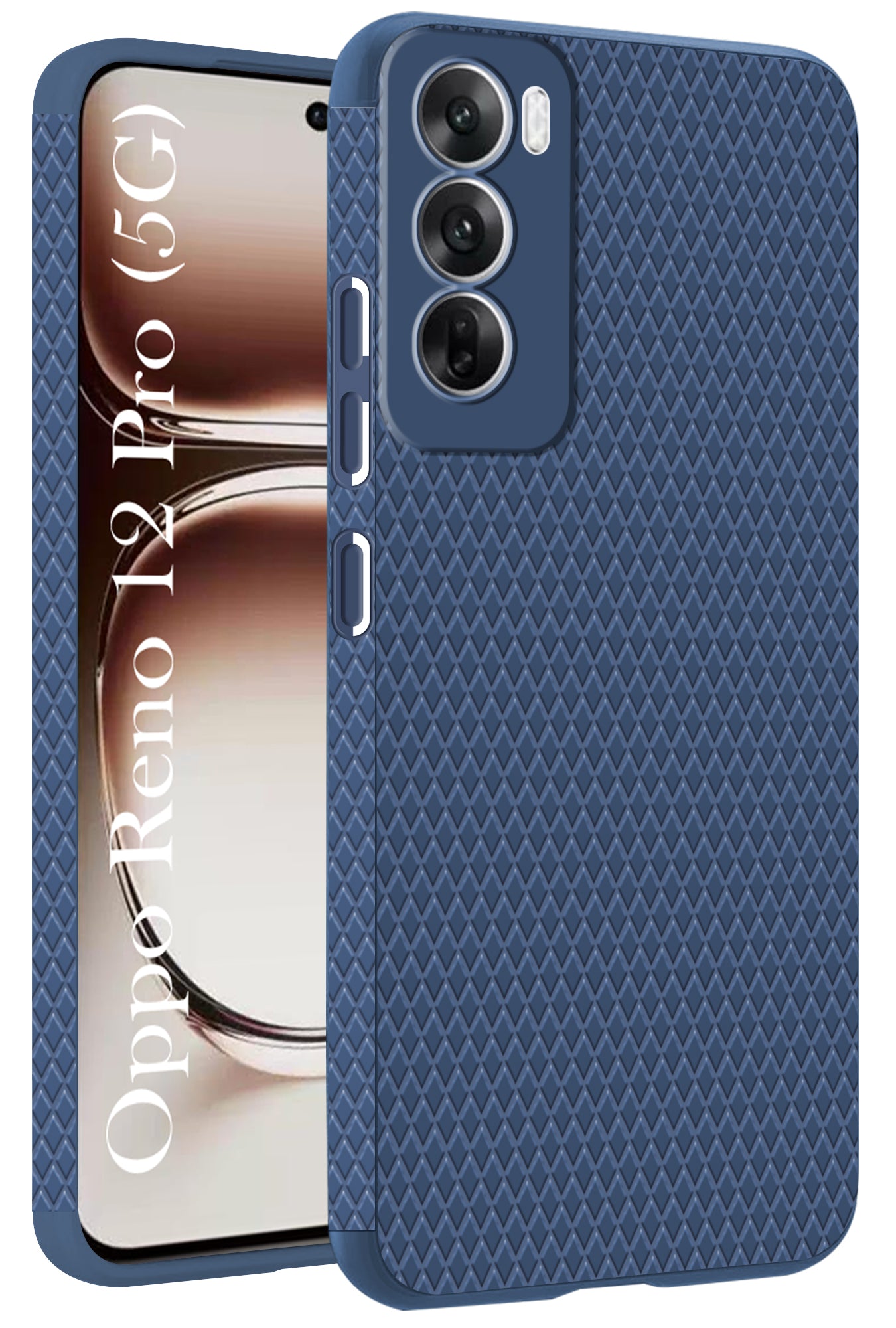 For Oppo Reno12 Pro 5G Oppo Reno 12 Pro 5G Back Cover Case (Liquid Silicone Side Grip Camera Protection) Matte Blue