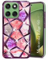 For Motorola Moto Edge 60 Back Cover Case Compatible With ( Dual Design Glitter Sparkle and Detachable Diamond Print Case | Soft and Flexible)