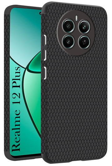 For Realme 12 Plus Back Cover Case (Liquid Silicone | Side Grip | Camera Protection)