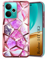 For Realme 14T Back Cover Case ( Dual Design Glitter Sparkle and Detachable Diamond Print Case | Soft and Flexible)
