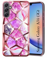 For Samsung Galaxy A34 5G Back Cover Case ( Dual Design Glitter Sparkle and Detachable Diamond Print Case | Soft and Flexible)
