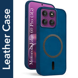 For Motorola Moto Edge 60 Pro Back Cover Case Leather Finish (MagSafe Compatible Wireless Charging | Soft Touch | Camera Bump Protection)