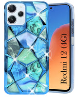 For Redmi 12 4G Back Cover Case (Dual Design Glitter Sparkle and Detachable Diamond Print Case | Soft and Flexible)