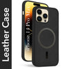 For Apple iPhone 14 Pro Max Back Cover Case Leather Finish(MagSafe Compatible Wireless Charging | Soft Touch | Camera Bump Protection)