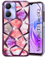 For Vivo T3 Lite 5G | Vivo Y28s 5G Back Cover Case (Dual Design Glitter Sparkle and Detachable Diamond Print Case | Soft and Flexible)